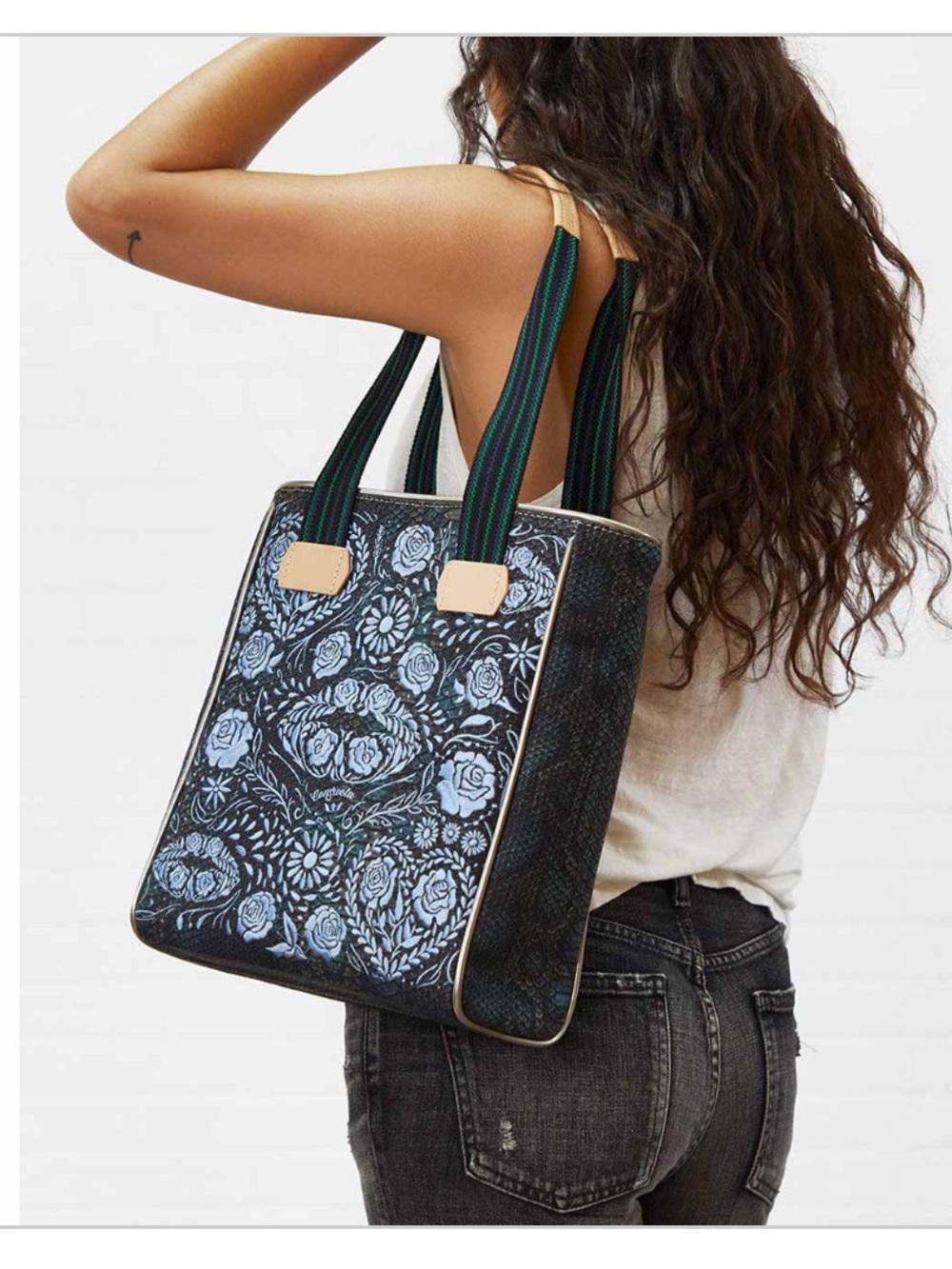 Consuela Chica Besos Floral Embroidered Tote